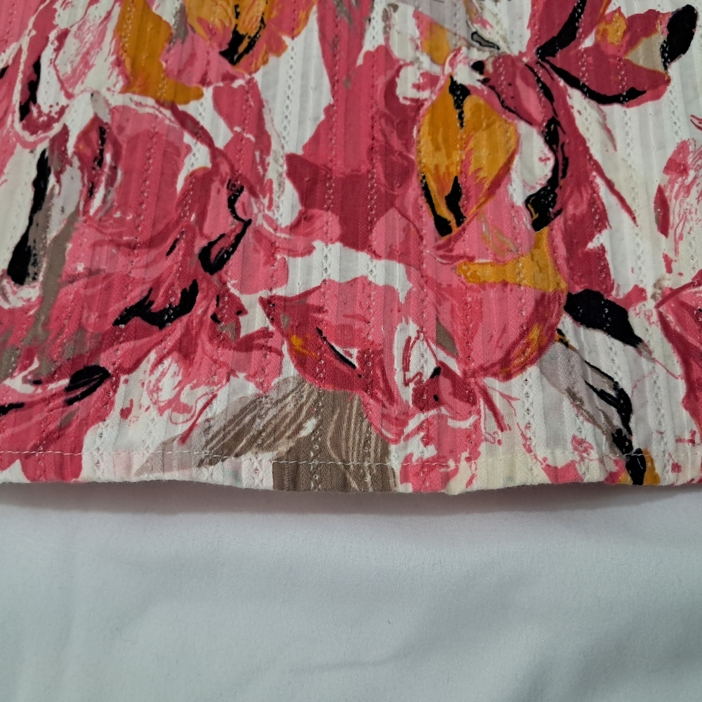 Kim Rogers 16p Cotton Floral Button-Up Blouse Shirt Top Ladies EUC - Picture 12 of 16